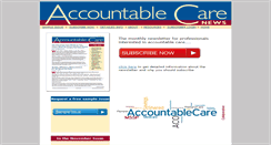Desktop Screenshot of accountablecarenews.com